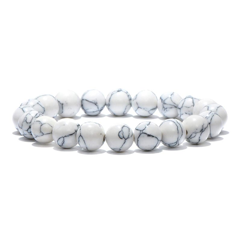 Cmidy Natural Stone Beads 100pcs 8mm White Howlite Round Genuine Real Stone Beading Loose Gemstone Hole Size 1mm DIY Charm Smooth Beads for Bracelet Necklace Earrings Jewelry Making (White Howlite, 8mm) - Image 5